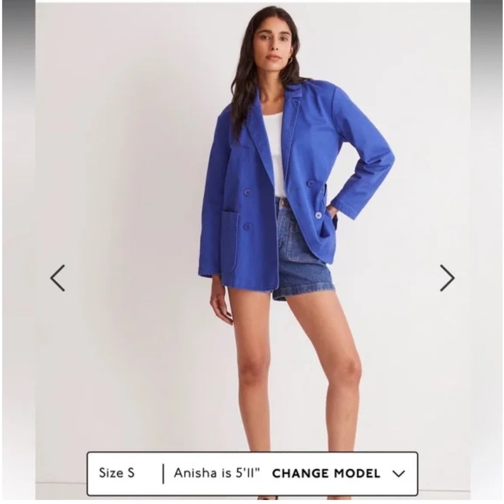 Madewell Navy Double-Breasted Blazer